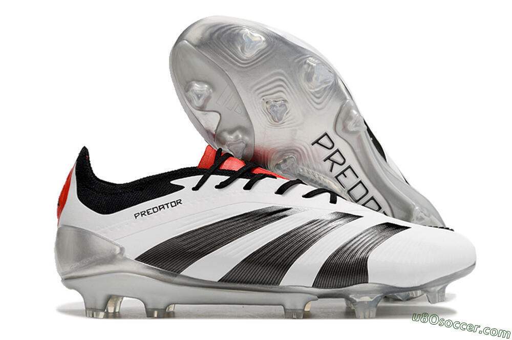 Adidas Predator Elite FG Firm Ground Soccer Cleats - White/Black/Red 1