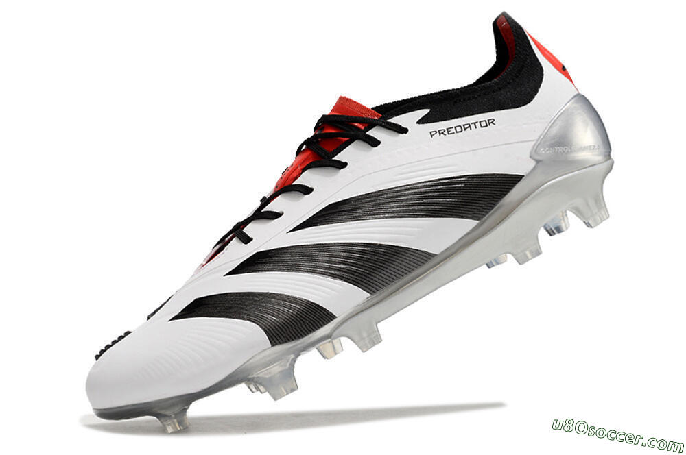 Adidas Predator Elite FG Firm Ground Soccer Cleats - White/Black/Red 5
