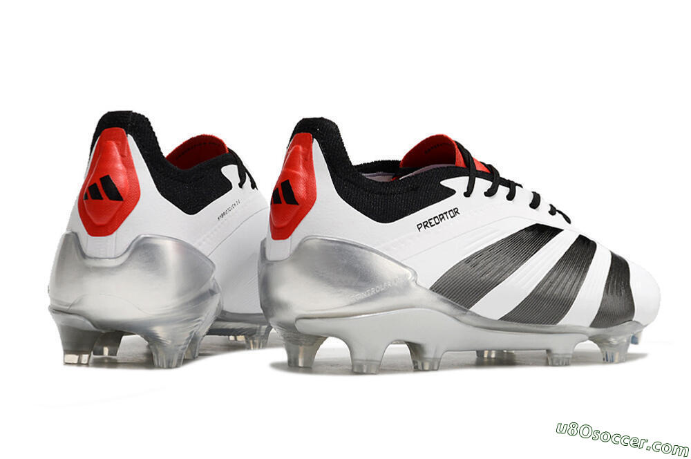 Adidas Predator Elite FG Firm Ground Soccer Cleats - White/Black/Red 6