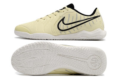 Nike Tiempo Legend 10 Academy IC Indoor & Futsal Soccer Shoes - Beige/Black/White