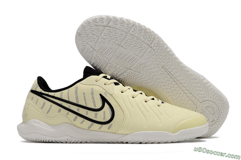 Nike Tiempo Legend 10 Academy IC Indoor & Futsal Soccer Shoes - Beige/Black/White 1