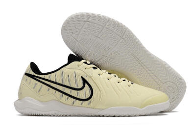 Nike Tiempo Legend 10 Academy IC Indoor & Futsal Soccer Shoes - Beige/Black/White