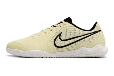 Nike Tiempo Legend 10 Academy IC Indoor & Futsal Soccer Shoes - Beige/Black/White