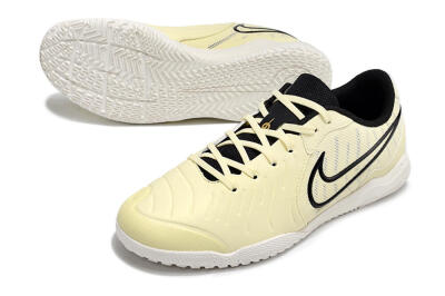 Nike Tiempo Legend 10 Academy IC Indoor & Futsal Soccer Shoes - Beige/Black/White
