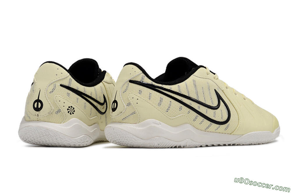 Nike Tiempo Legend 10 Academy IC Indoor & Futsal Soccer Shoes - Beige/Black/White 6