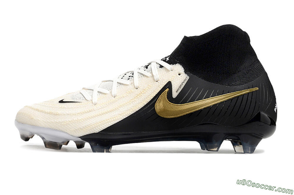 Nike Phantom Luna Elite NU FG Firm Ground Soccer Cleats - White/Black/Gold 2