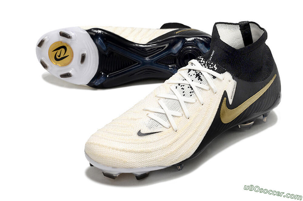 Nike Phantom Luna Elite NU FG Firm Ground Soccer Cleats - White/Black/Gold 3