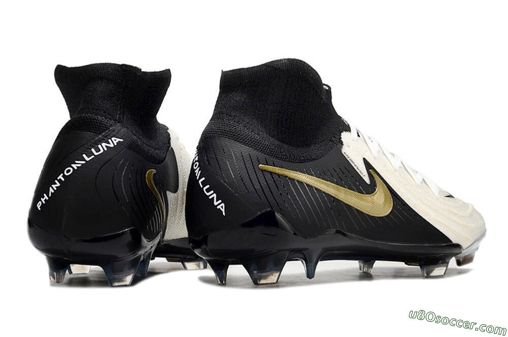 Nike Phantom Luna Elite NU FG Firm Ground Soccer Cleats - White/Black/Gold 6
