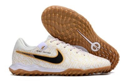Nike Tiempo Legend 10 Academy TF Artificial Turf Soccer Shoes - White/Black/Gold