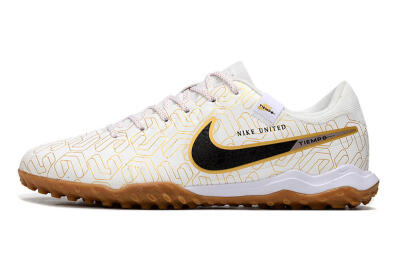 Nike Tiempo Legend 10 Academy TF Artificial Turf Soccer Shoes - White/Black/Gold