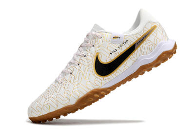 Nike Tiempo Legend 10 Academy TF Artificial Turf Soccer Shoes - White/Black/Gold