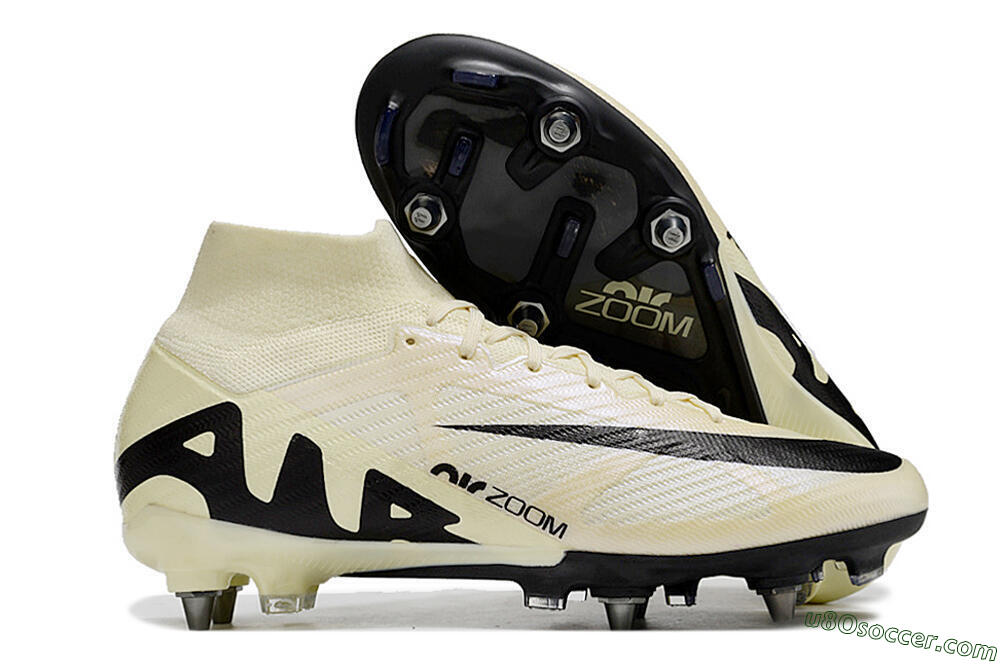 Nike Air Zoom Mercurial Superfly 9 Elite SG Soft Ground Soccer Cleats - Beige/Black/White 1