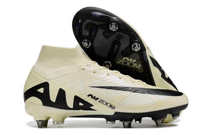 Nike Air Zoom Mercurial Superfly 9 Elite SG Soft Ground Soccer Cleats - Beige/Black/White