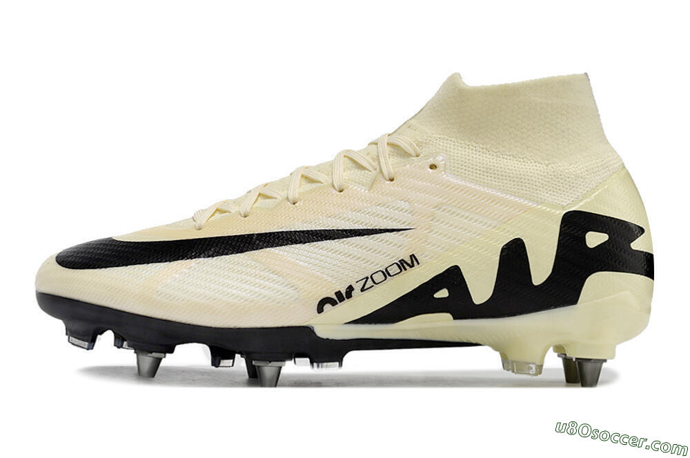 Nike Air Zoom Mercurial Superfly 9 Elite SG Soft Ground Soccer Cleats - Beige/Black/White 2