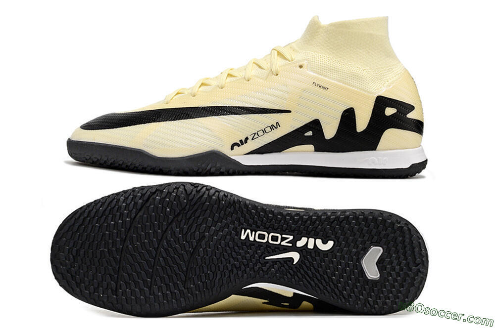 Nike Air Zoom Mercurial Superfly 9 Elite IC Indoor & Futsal Soccer Shoes - Beige/Black/White 0