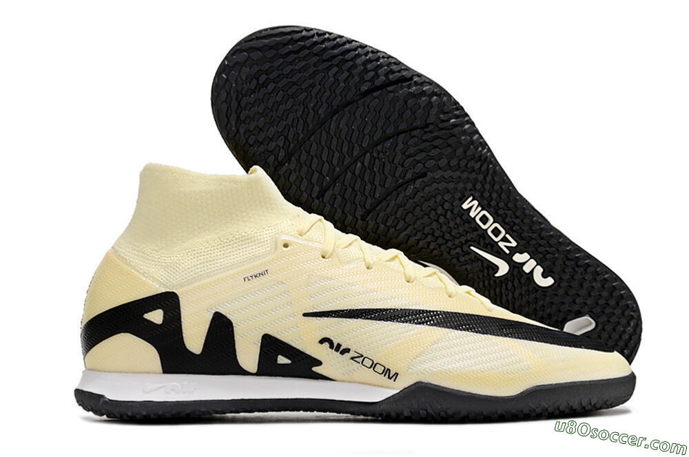 Nike Air Zoom Mercurial Superfly 9 Elite IC Indoor & Futsal Soccer Shoes - Beige/Black/White 1