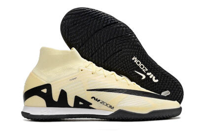 Nike Air Zoom Mercurial Superfly 9 Elite IC Indoor & Futsal Soccer Shoes - Beige/Black/White