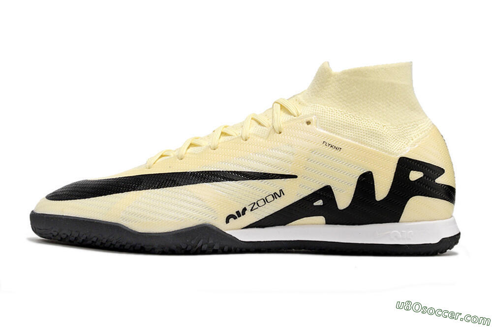 Nike Air Zoom Mercurial Superfly 9 Elite IC Indoor & Futsal Soccer Shoes - Beige/Black/White 2