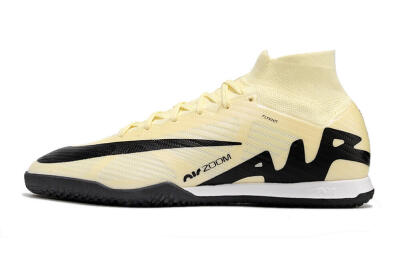 Nike Air Zoom Mercurial Superfly 9 Elite IC Indoor & Futsal Soccer Shoes - Beige/Black/White