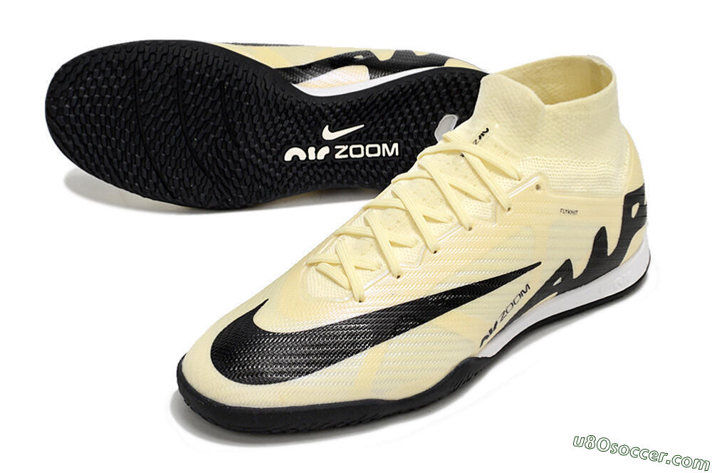 Nike Air Zoom Mercurial Superfly 9 Elite IC Indoor & Futsal Soccer Shoes - Beige/Black/White 3