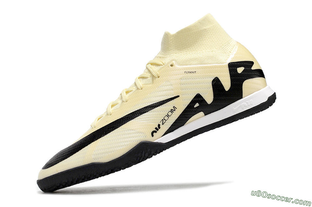 Nike Air Zoom Mercurial Superfly 9 Elite IC Indoor & Futsal Soccer Shoes - Beige/Black/White 5