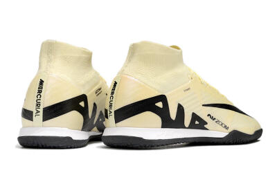 Nike Air Zoom Mercurial Superfly 9 Elite IC Indoor & Futsal Soccer Shoes - Beige/Black/White
