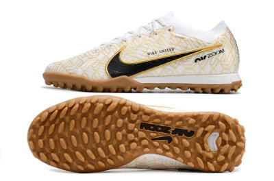Nike Air Zoom Mercurial Vapor 15 Elite TF Artificial Turf Soccer Shoes - White/Black/Gold