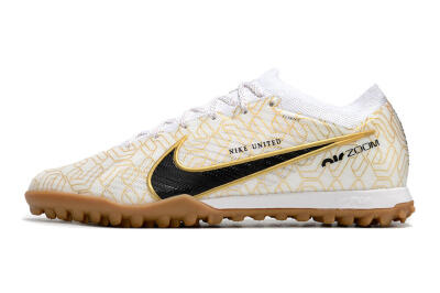 Nike Air Zoom Mercurial Vapor 15 Elite TF Artificial Turf Soccer Shoes - White/Black/Gold