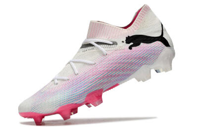 Puma Future Ultimate 2024 FG Firm Ground Soccer Cleats - White/Pink/Blue/Black
