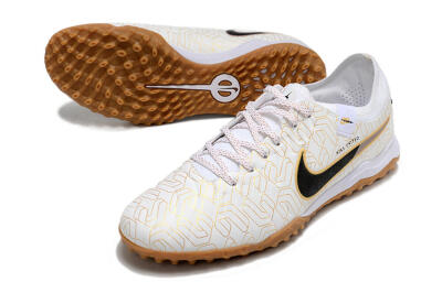 Nike Tiempo Legend 10 Pro TF Artificial Turf Soccer Shoes - White/Gold/Black