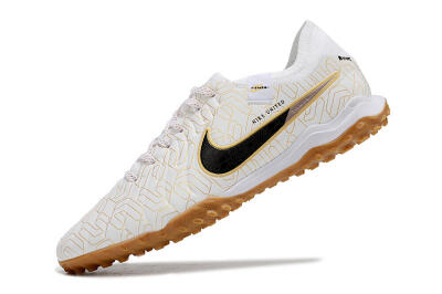 Nike Tiempo Legend 10 Pro TF Artificial Turf Soccer Shoes - White/Gold/Black