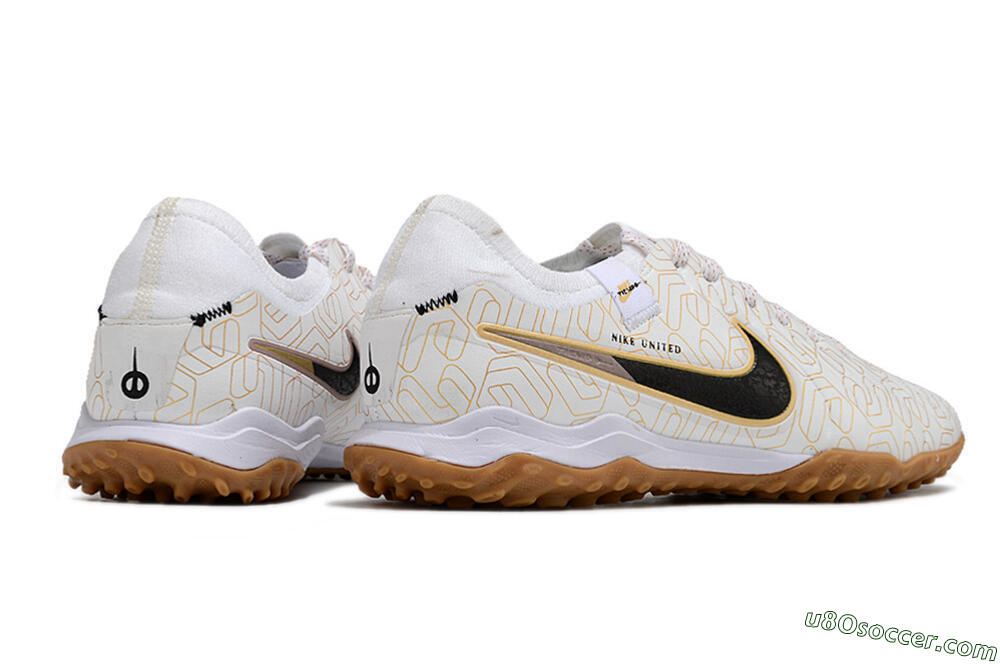 Nike Tiempo Legend 10 Pro TF Artificial Turf Soccer Shoes - White/Gold/Black 6