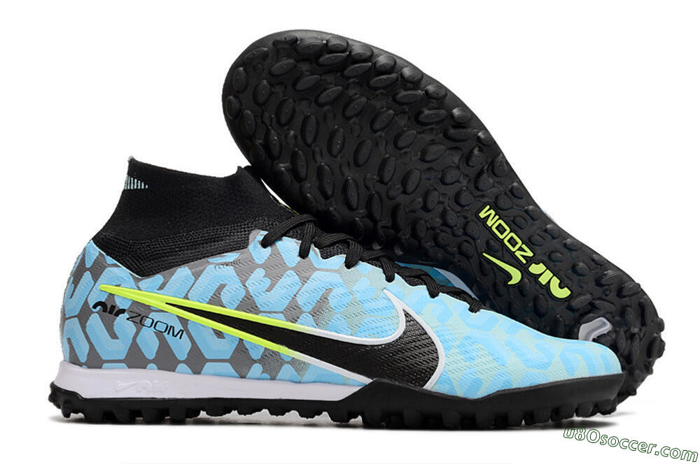 Nike Air Zoom Mercurial Superfly 9 Elite TF Artificial Turf Soccer Shoes - Blue/White/Black 1