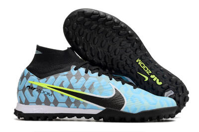 Nike Air Zoom Mercurial Superfly 9 Elite TF Artificial Turf Soccer Shoes - Blue/White/Black