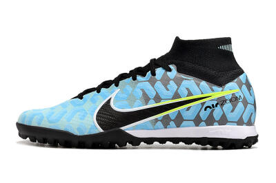 Nike Air Zoom Mercurial Superfly 9 Elite TF Artificial Turf Soccer Shoes - Blue/White/Black