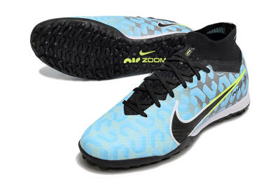 Nike Air Zoom Mercurial Superfly 9 Elite TF Artificial Turf Soccer Shoes - Blue/White/Black
