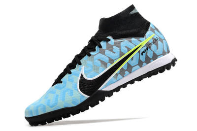 Nike Air Zoom Mercurial Superfly 9 Elite TF Artificial Turf Soccer Shoes - Blue/White/Black