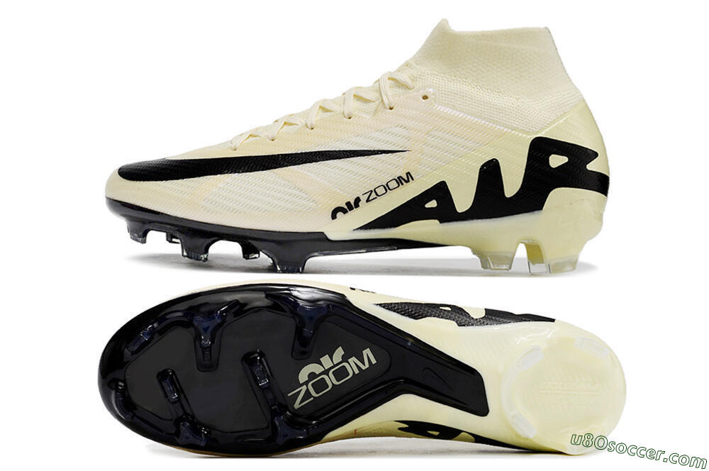 Nike Air Zoom Mercurial Superfly 9 Elite FG Firm Ground Soccer Cleats - Beige/Black 0
