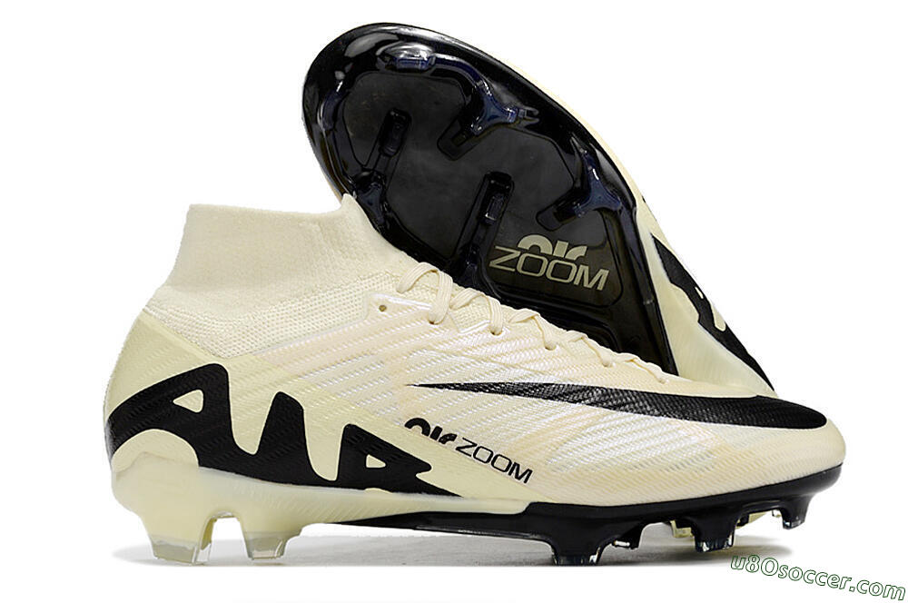 Nike Air Zoom Mercurial Superfly 9 Elite FG Firm Ground Soccer Cleats - Beige/Black 1
