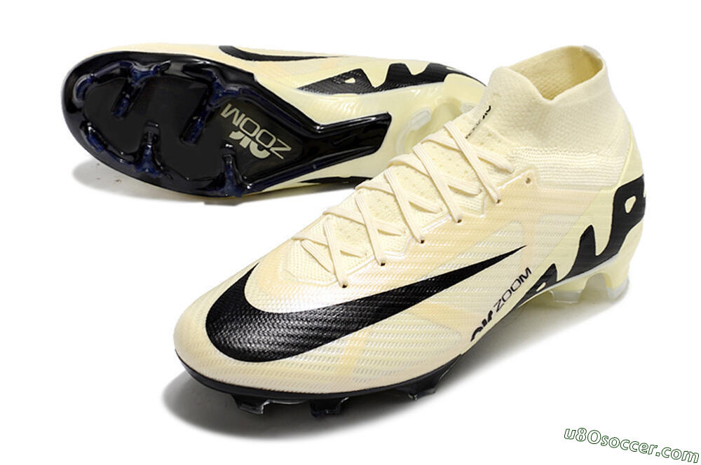 Nike Air Zoom Mercurial Superfly 9 Elite FG Firm Ground Soccer Cleats - Beige/Black 3