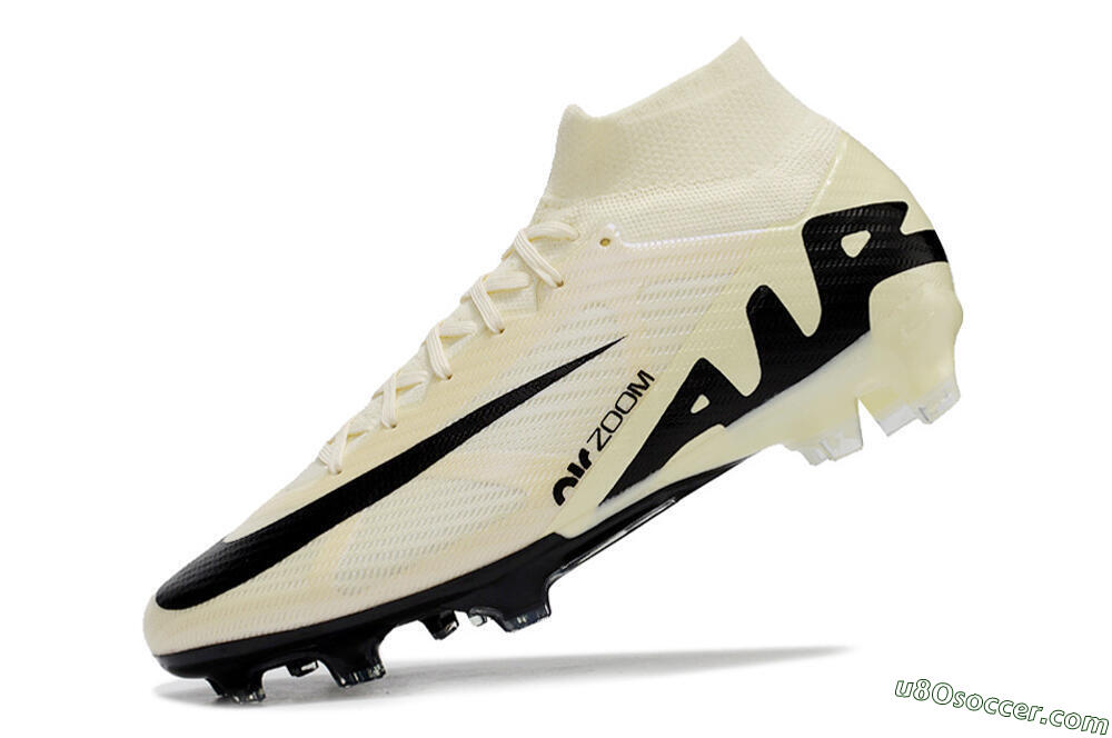 Nike Air Zoom Mercurial Superfly 9 Elite FG Firm Ground Soccer Cleats - Beige/Black 5