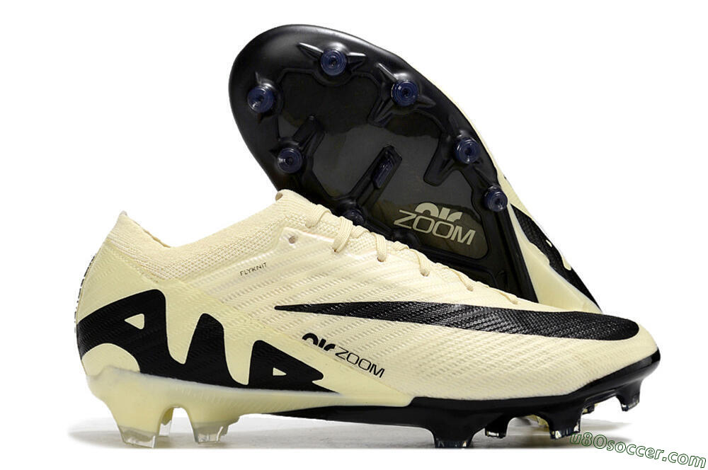 Nike Air Zoom Mercurial Vapor 15 Elite AG Artificial Grass Soccer Cleats - Beige/Black 1