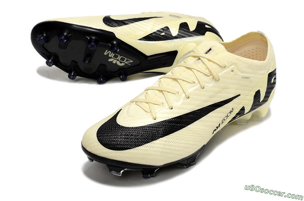 Nike Air Zoom Mercurial Vapor 15 Elite FG Firm Ground Soccer Cleats - Beige/Black 3
