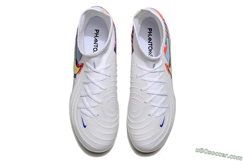 Nike Phantom Luna Elite NU TF Artificial Turf Soccer Shoes - White/Red/Yellow/Blue 5