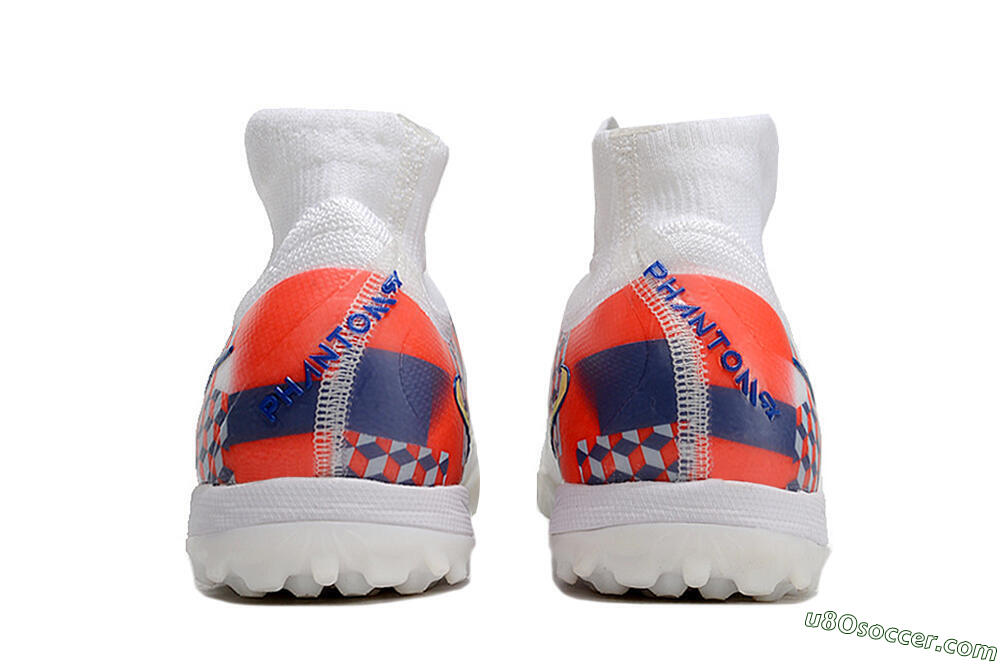 Nike Phantom Luna Elite NU TF Artificial Turf Soccer Shoes - White/Red/Yellow/Blue 6