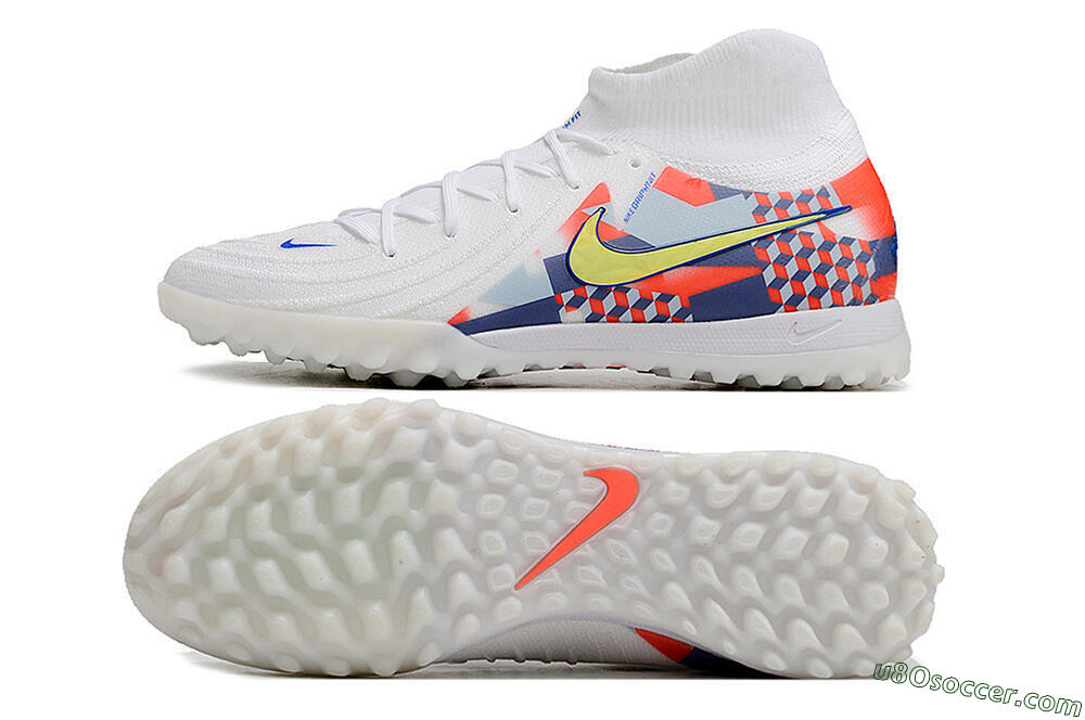 Nike Phantom Luna Elite NU TF Artificial Turf Soccer Shoes - White/Red/Yellow/Blue 0