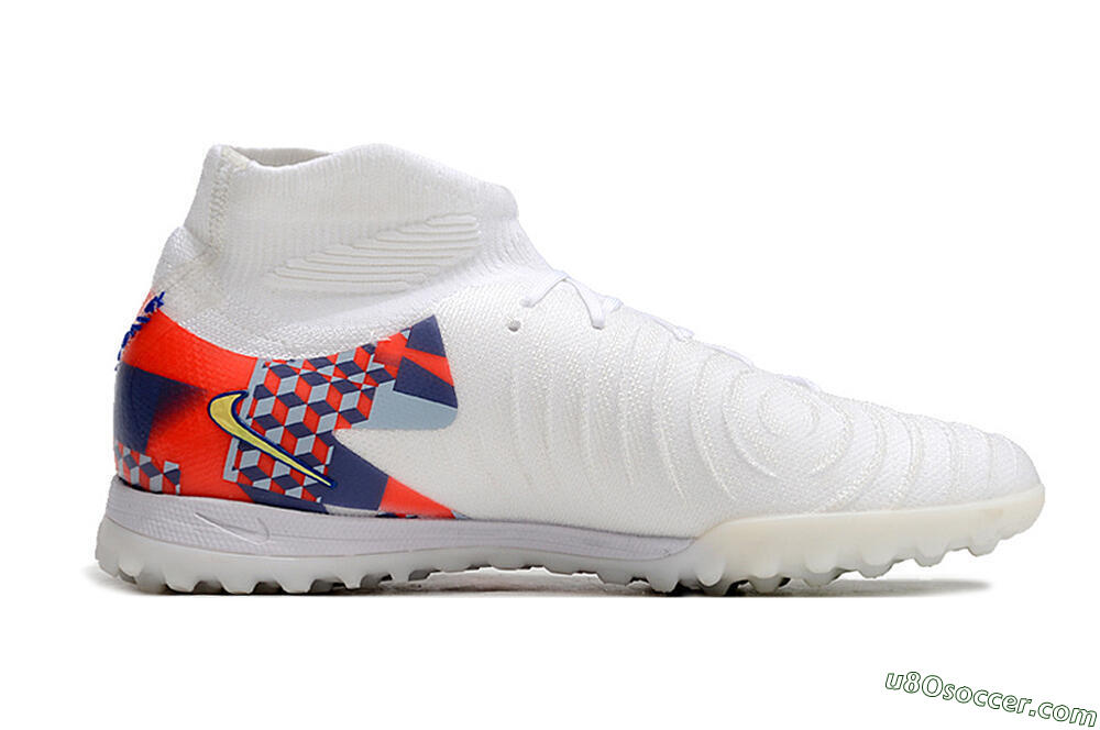 Nike Phantom Luna Elite NU TF Artificial Turf Soccer Shoes - White/Red/Yellow/Blue 4