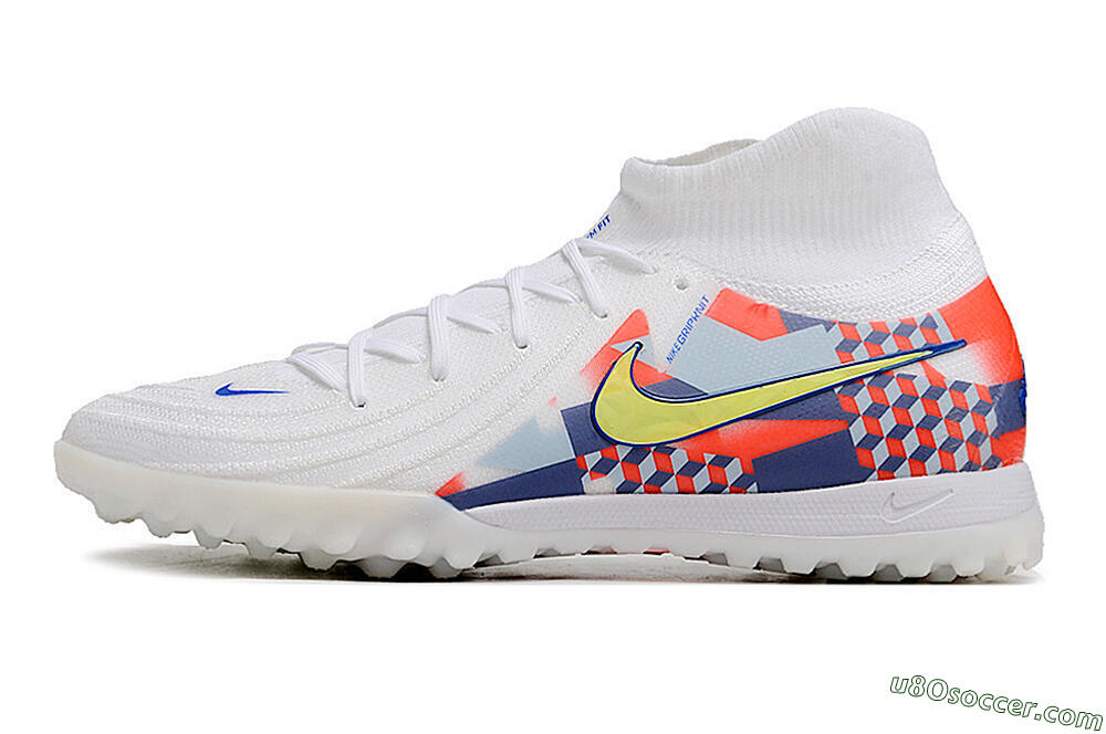 Nike Phantom Luna Elite NU TF Artificial Turf Soccer Shoes - White/Red/Yellow/Blue 2