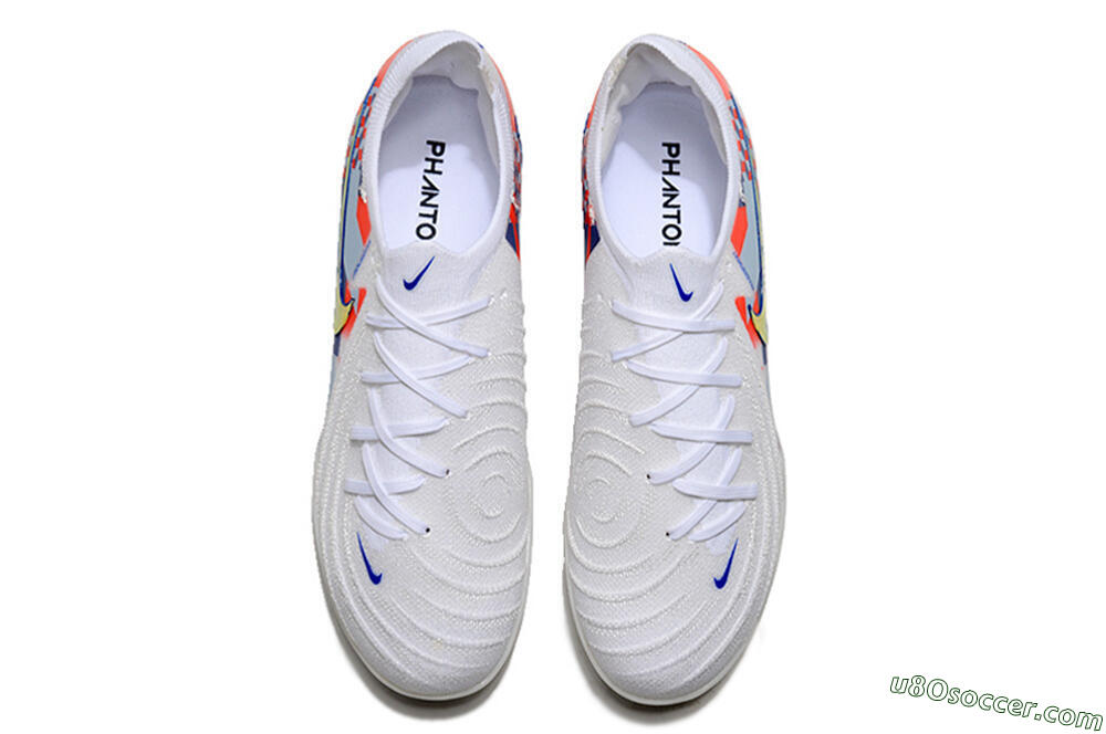 Nike Phantom Luna Elite NU TF Artificial Turf Soccer Shoes - White/Red/Yellow/Blue 5