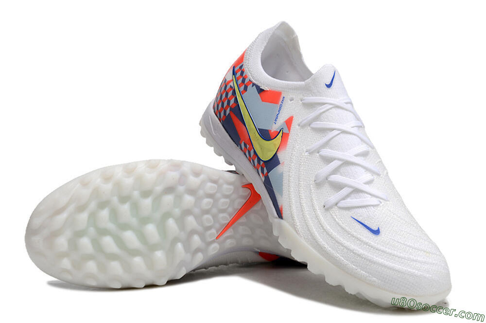 Nike Phantom Luna Elite NU TF Artificial Turf Soccer Shoes - White/Red/Yellow/Blue 3